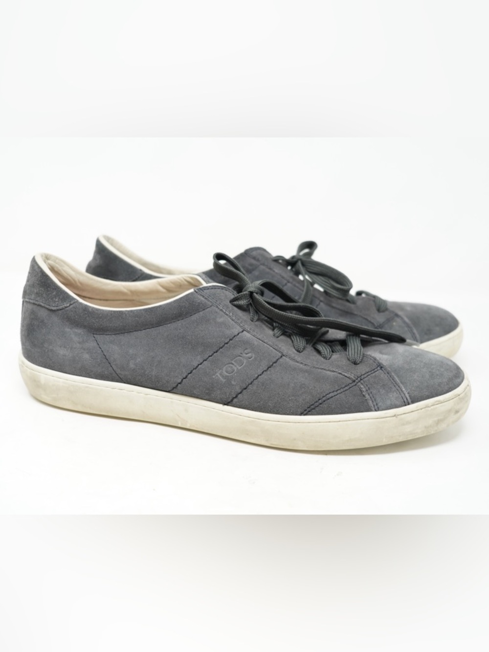 TOD'S TODS $600 Mens Gray T Suede Leather Gommino Pebble Low Top Sneaker 11.5